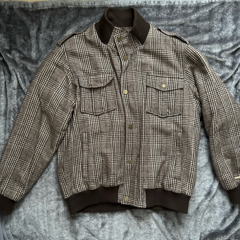 Men’s Brown Striped Jacket XXL